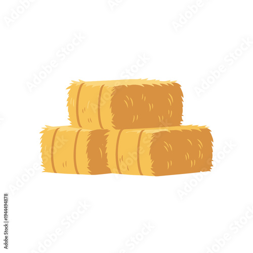 A vector illustration of three rectangular hay bales stacked together