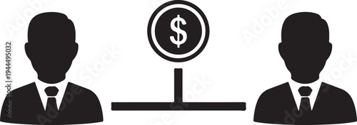 Financial Balance & Security Icons: Investment Growth, Wealth, and Business Deals