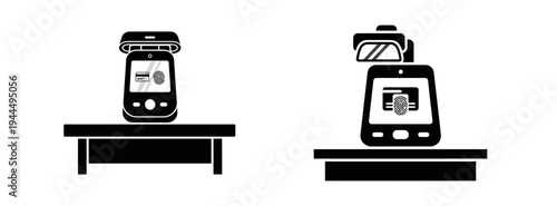 Illustrations of smartphone usage with innovative attachments, demonstrating expanded capabilities for personal and professional applications