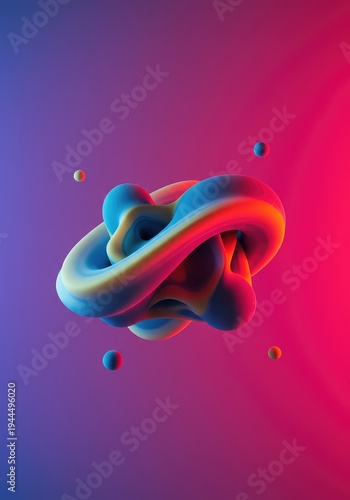 Complex energetic fluid form dynamically shifting and transforming within a minimalist neutral void space and concept background, energy, overlay, smooth