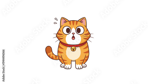 Cute orange tabby cat with wide eyes and a surprised expression.