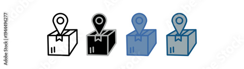 
Shipment tracking icon set multiple style collection with logistics and location design