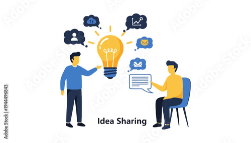 A businessman sharing idea with colleague in a meeting room