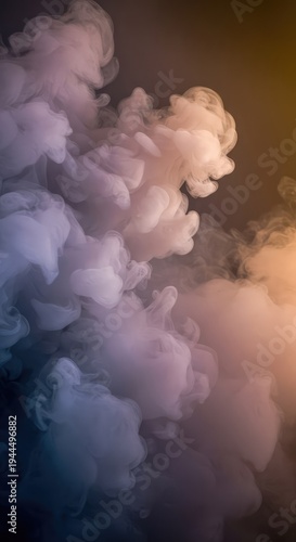 Ethereal cloud of flowing smoke creating a dynamic and mysterious atmospheric texture background with deep gradients and subtle illumination, abstract, moody, soft