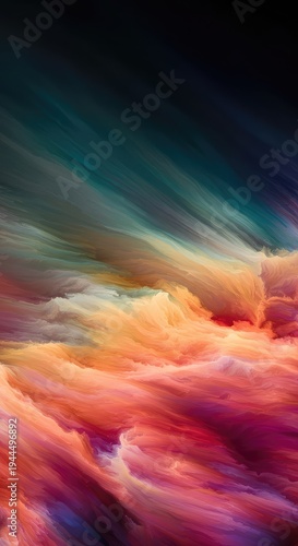 Ethereal flowing abstract background depicting vibrant fluid energy. Swirling light waves creating a surreal, imaginative, and colorful landscape, abstract, ripple, futuristic
