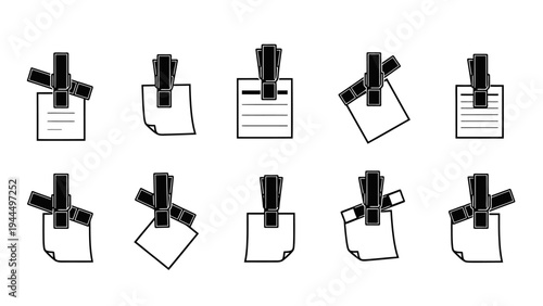 Various paper notes with thumbtacks on them.