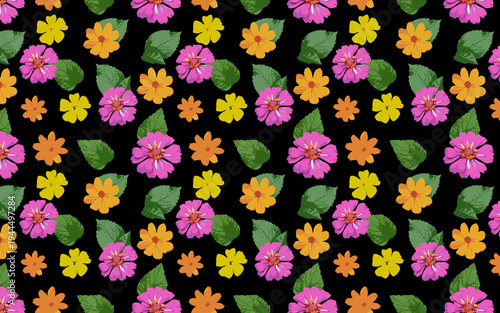 flowers and leaves pattern background, seamless pattern with flowers