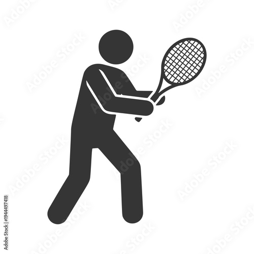 テニスラケットを持つ人物のシルエットアイコン