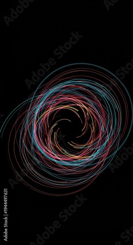 Vivid energetic flow of neon colors creating complex swirling patterns. Abstract digital technology background representing rapid change and futuristic motion, line, wallpaper, neon