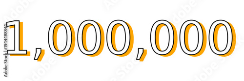 Million Text with orange shadow