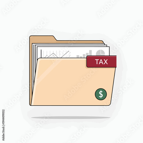 Tax Folder with Dollar Sign Document.