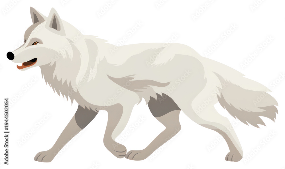 Naklejka premium PNG Wolf running wolf illustration animal.