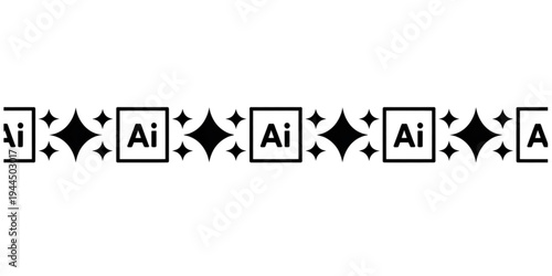 A sequence of symbols featuring the letters ai and a with diamond shapes in between Vector