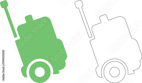 Green and black rolling luggage silhouettes suitcase