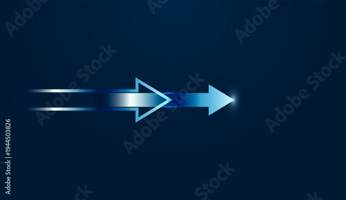 Digital A sleek arrow accelerates across a dark grid, symbolizing technology-driven increase and digital success powered by quantum innovation. with modern Bright arrows