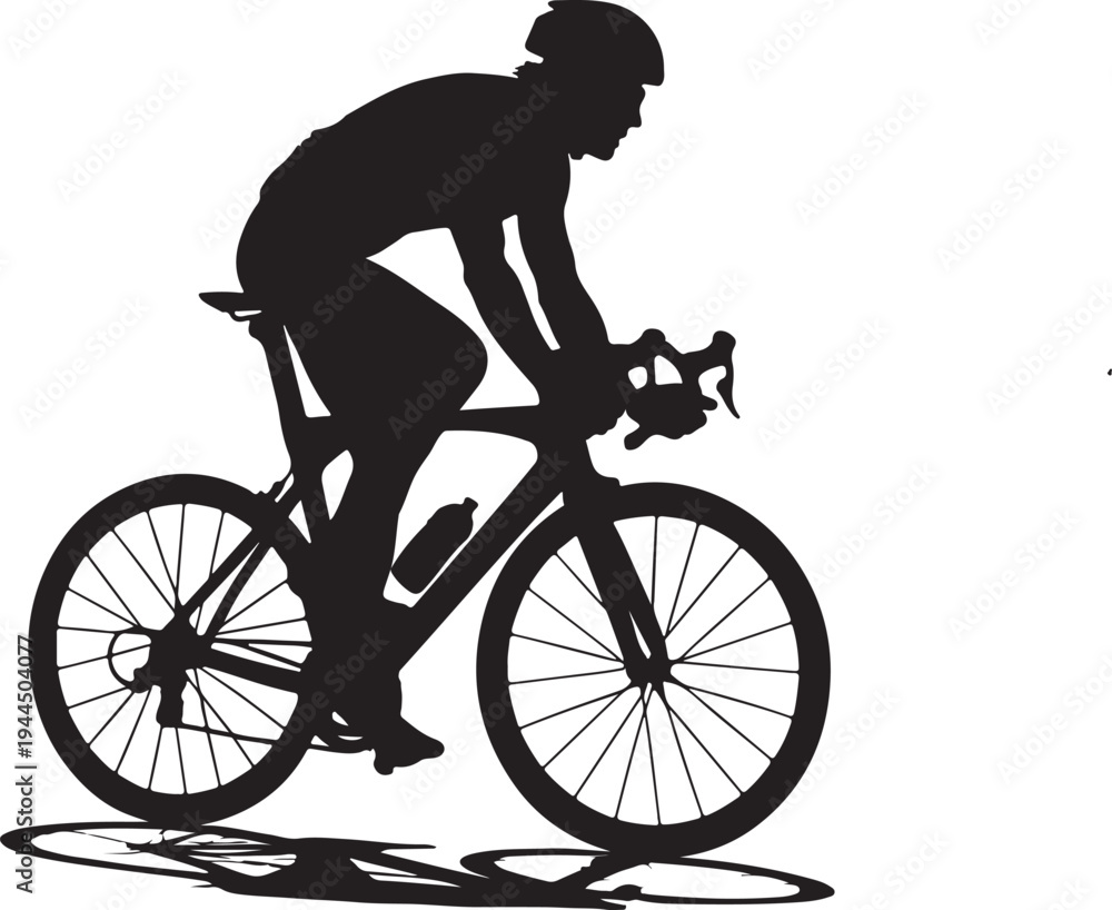 Obraz premium A cyclist riding a road bike in motion with a sleek aerodynamic posture