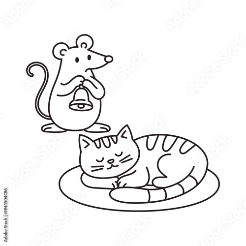 Belling the Cat Illustration Vector
