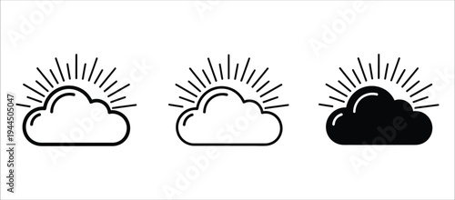 Weather icons for sunny and cloudy conditions