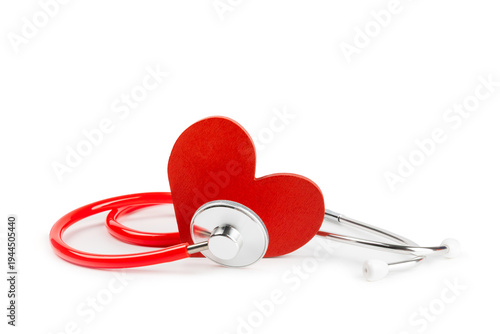 Cardiology. Stethoscope heart. doctor's stethoscope isolated on white background, hospital life insurance concept, World Heart Health Day. Doctor Day. Medical assistance. Heart disease. Heart attack. 