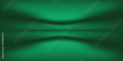 Deep green gradient background, empty studio room illustration.eps10