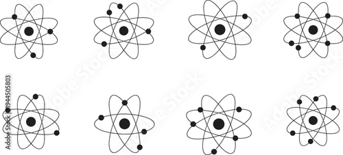 atomic structures with electrons and nucleus