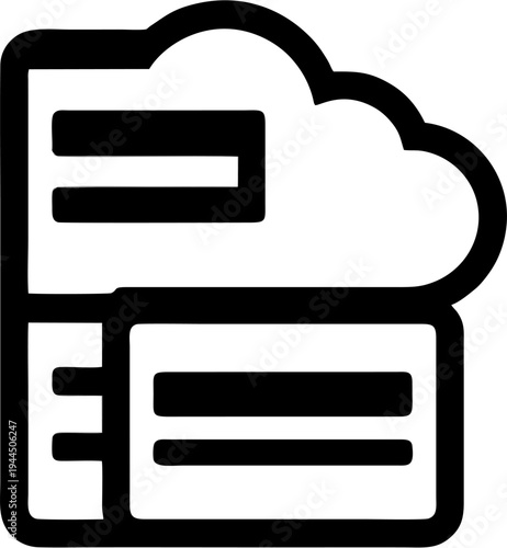 Cloud Computing Storage Icon Document Data Transfer for Network Database and Web Hosting