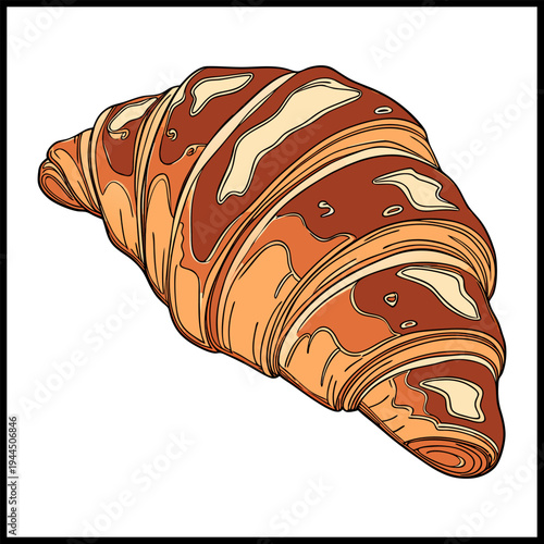Croissant on white background