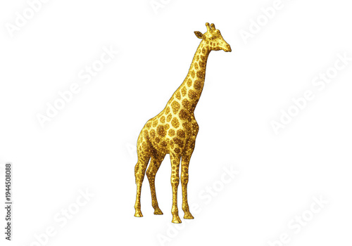 Majestic giraffe standing tall isolated on transparent background high quality png cutout