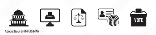 Government Election and Legal System Icon Set