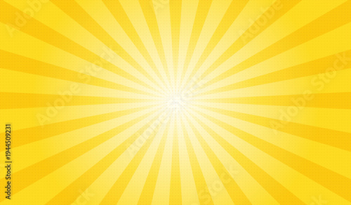 Abstract background with sun and rays. Retro background for a superhero comic in pop art style with yellow rays. Vector EPS 10.