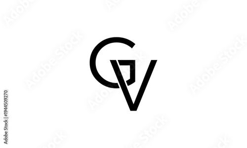 GV initial letter logo or GV monogram