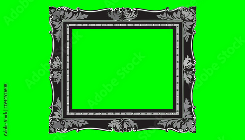 Ornate frame for photos on green