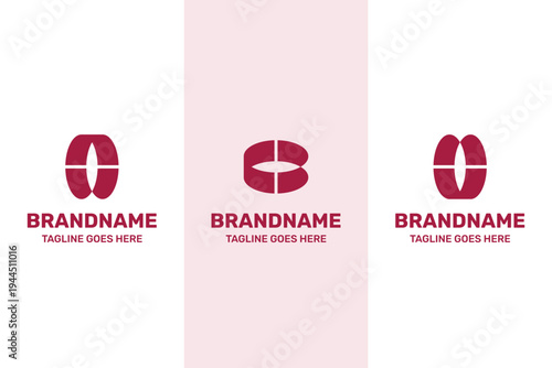 Letters NW CB MU Organic Monogram Logo Set, for WN BC UM Initials