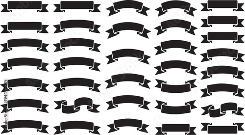 Collection of graphic design ribbons and banners for text and decoration