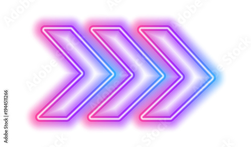 Glowing neon arrow up on dark background. Modern futuristic vector icon for digital direction and technology visuals