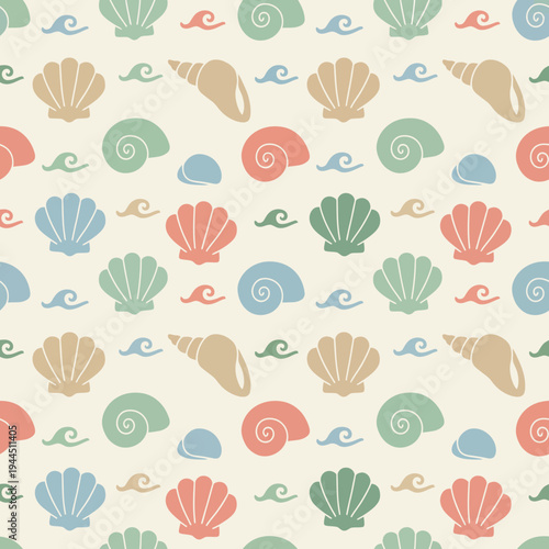 Beach Themed Shells and Sea Life Pattern