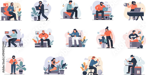 Diverse people engaged in various activities and hobbies