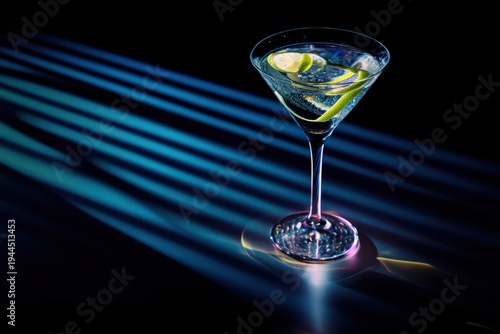 Elegant Martini Glass With Olive Garnish