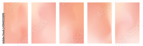 Peach‑pink pastel backdrop set with gentle Y2K abstract shapes, smooth blurred gradients and simple vector banner designs