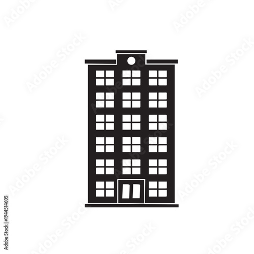 Residential apartment building icon vector editable EPS real estate symbol