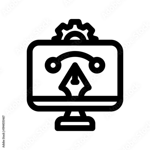 Graphic design illustration line icon from digital nomad icon set