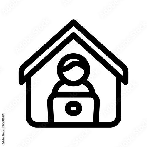 Work from home illustration line icon from digital nomad icon set