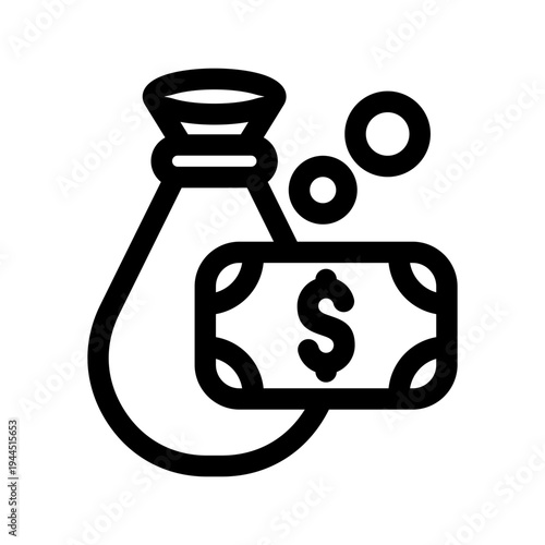 Money illustration line icon from digital nomad icon set