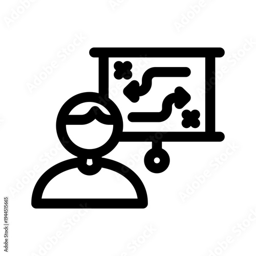 Coaching illustration line icon from digital nomad icon set