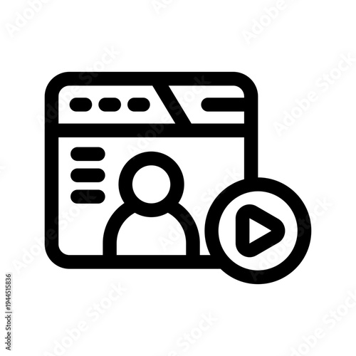 Youtuber illustration line icon from digital nomad icon set