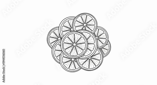 Pile of thinly sliced citrus fruit