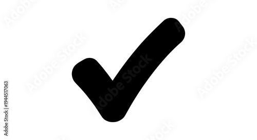 Checkmark icon with black color and solid fill for approval and confirmation featuring check mark, tick, tick mark with