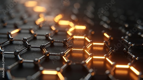 Closeup of a futuristic battery featuring carbon nanotubes and an illuminated molecular grid, showcasing advanced energy solutions.