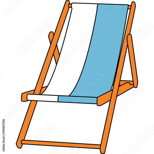 Beach Striped Chair Illustration