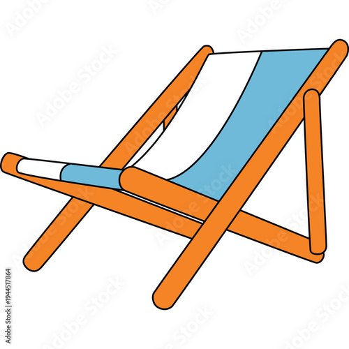 Beach Striped Chair Illustration